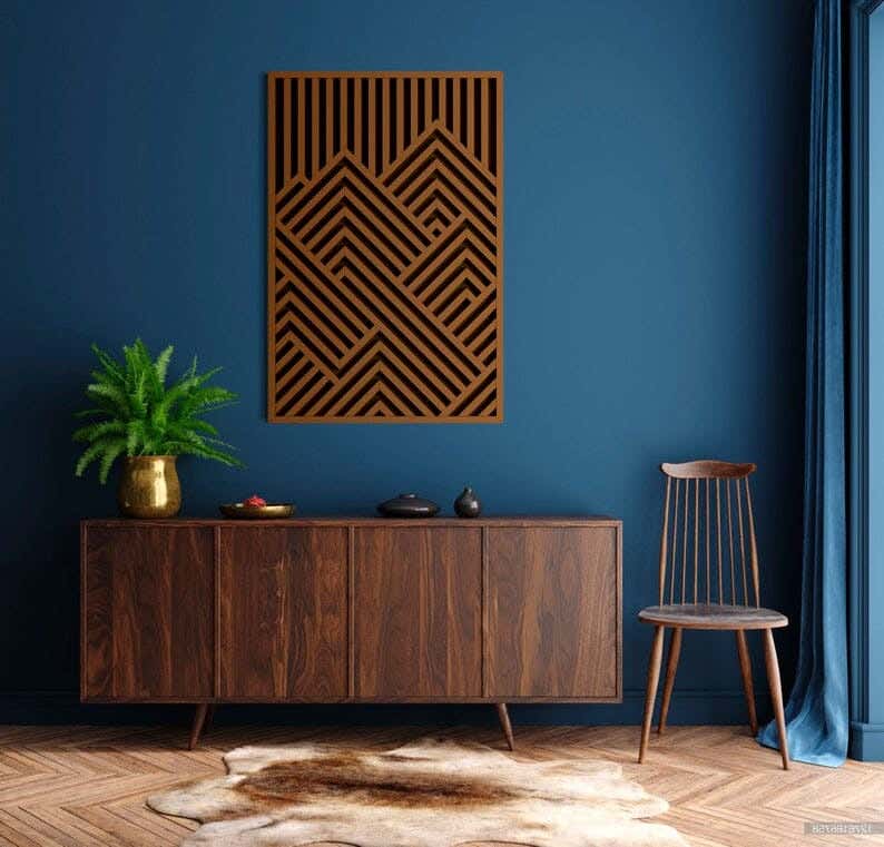 Musky Wood Modern Tableau, 80x60 cm - Dark Brown