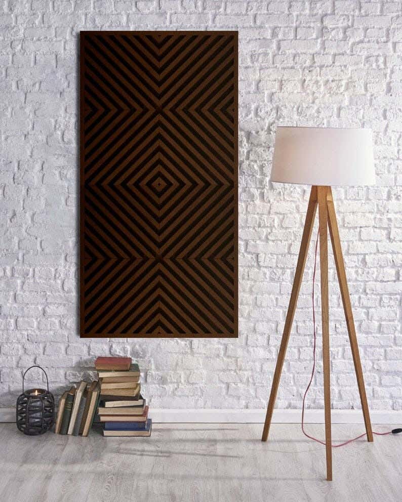 Musky Wood Modern Tableau, 80x60 cm - Dark Brown