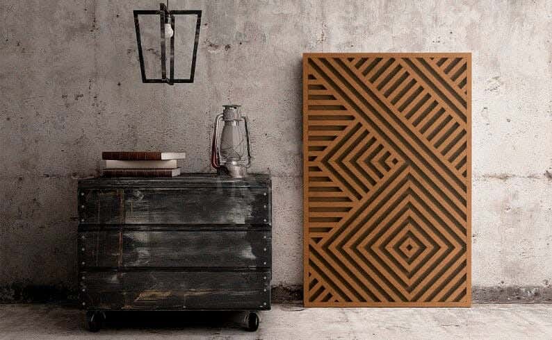 Musky Wood Modern Tableau, 80x60 cm - Dark Brown