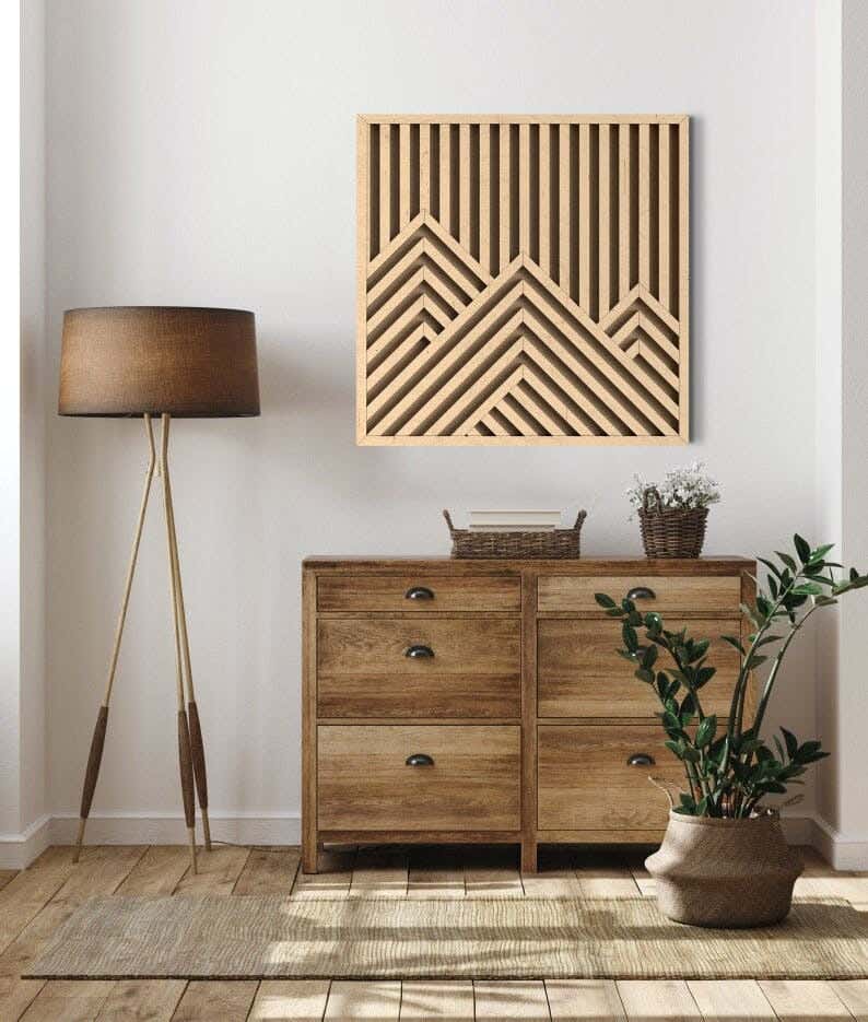 Musky Wood Modern Tableau, 40x40 cm - Wooden