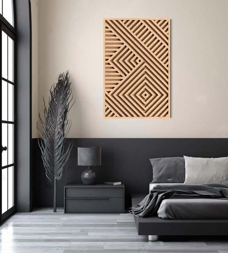 Musky Wood Modern Tableau, 70x50 cm - Wooden