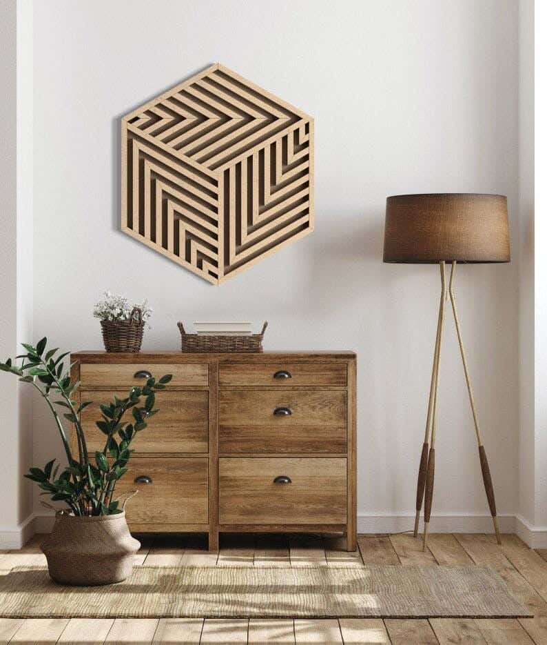 Musky Wood Modern Tableau, 60x60 cm - Wooden