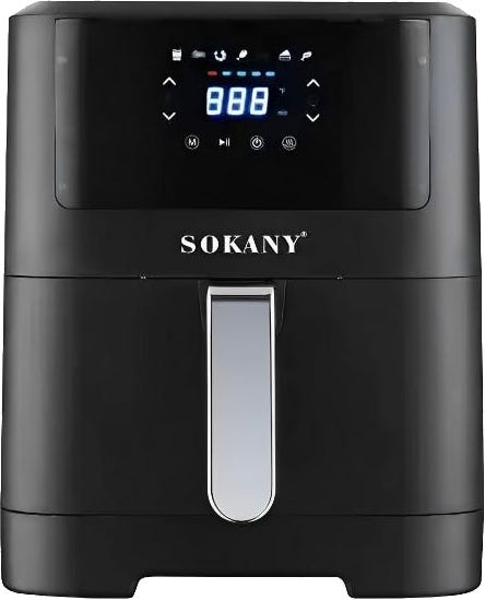Sokany SK-8043 Air Fryer, 8 Liters, 2000 Watt - Black
