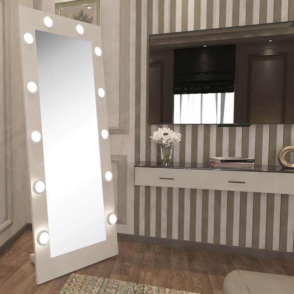 Musky Wood Full-Length Mirror, 180x70 cm - White