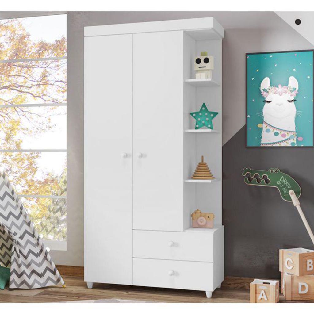 MDF Wardrobe, 210x100x44cm - Silver