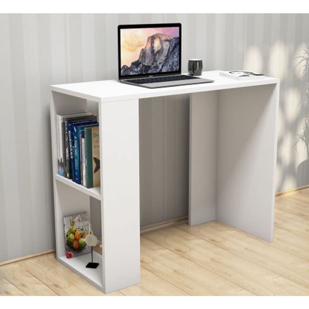 Modern MDF desk, 1 shelf, 78x90x50cm - white