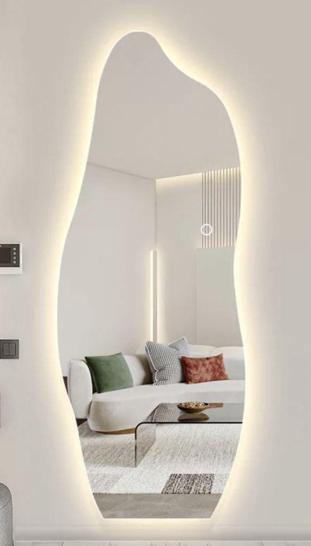 Lion Hose Modern Illuminated Touch Sensor Wall Mirror, 60x150x3 Cm - Multicolor