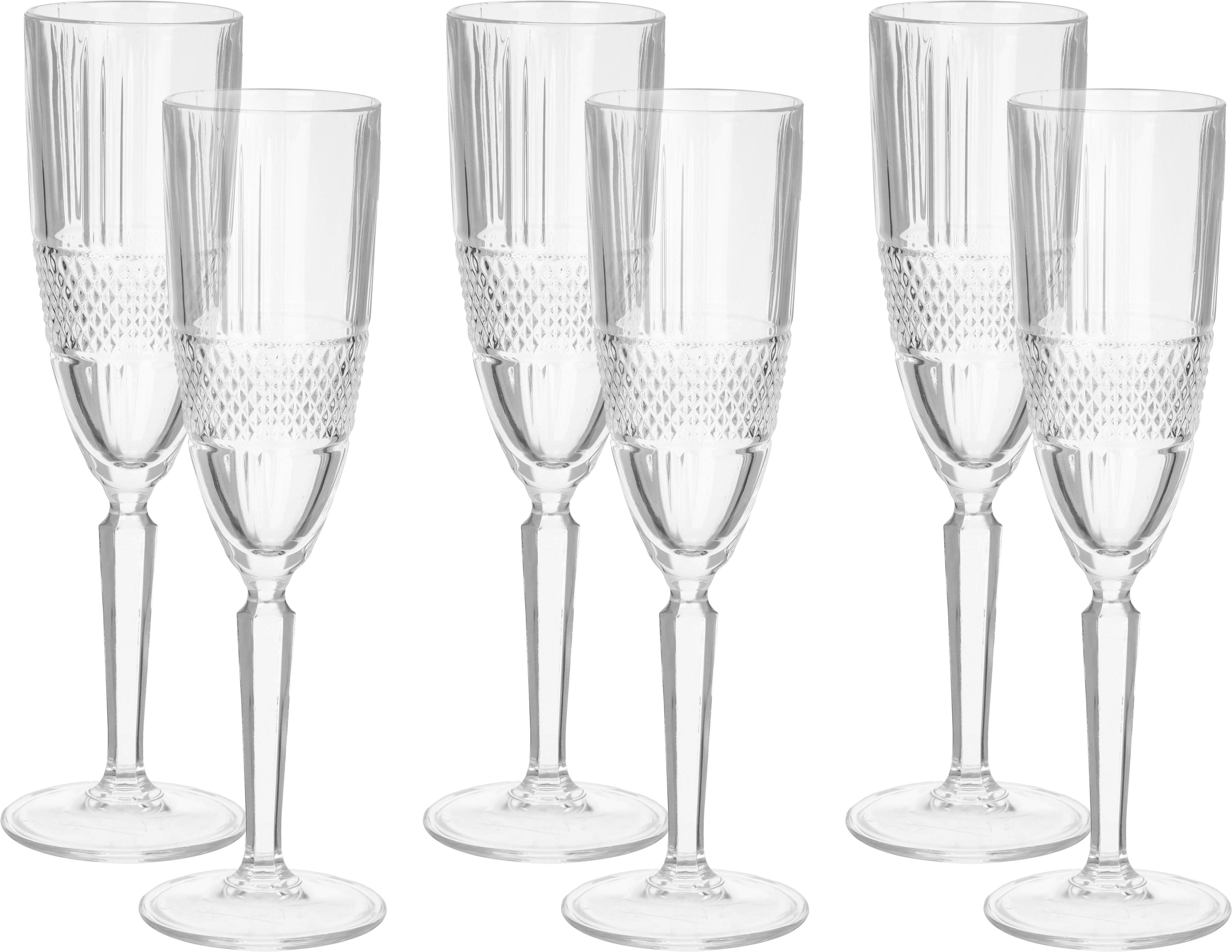 RCR Glass Cups Set, 6 Pieces - Clear