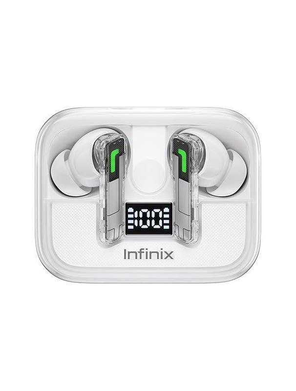 Infinix XE35 AirPods, Bluetooth 6.0, 4 Microphones, 500mAh Battery, IP54 Water Resistance, Noise Cancellation - White