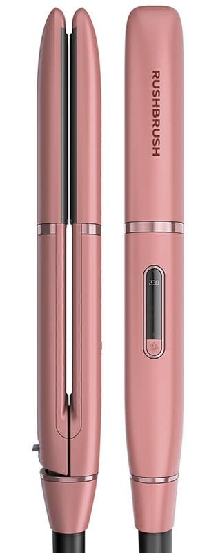 Rush Brush X1 Lite Hair Straightener, LED Display, Ceramic Coated Plates, Heat up to 230° - Cashmere