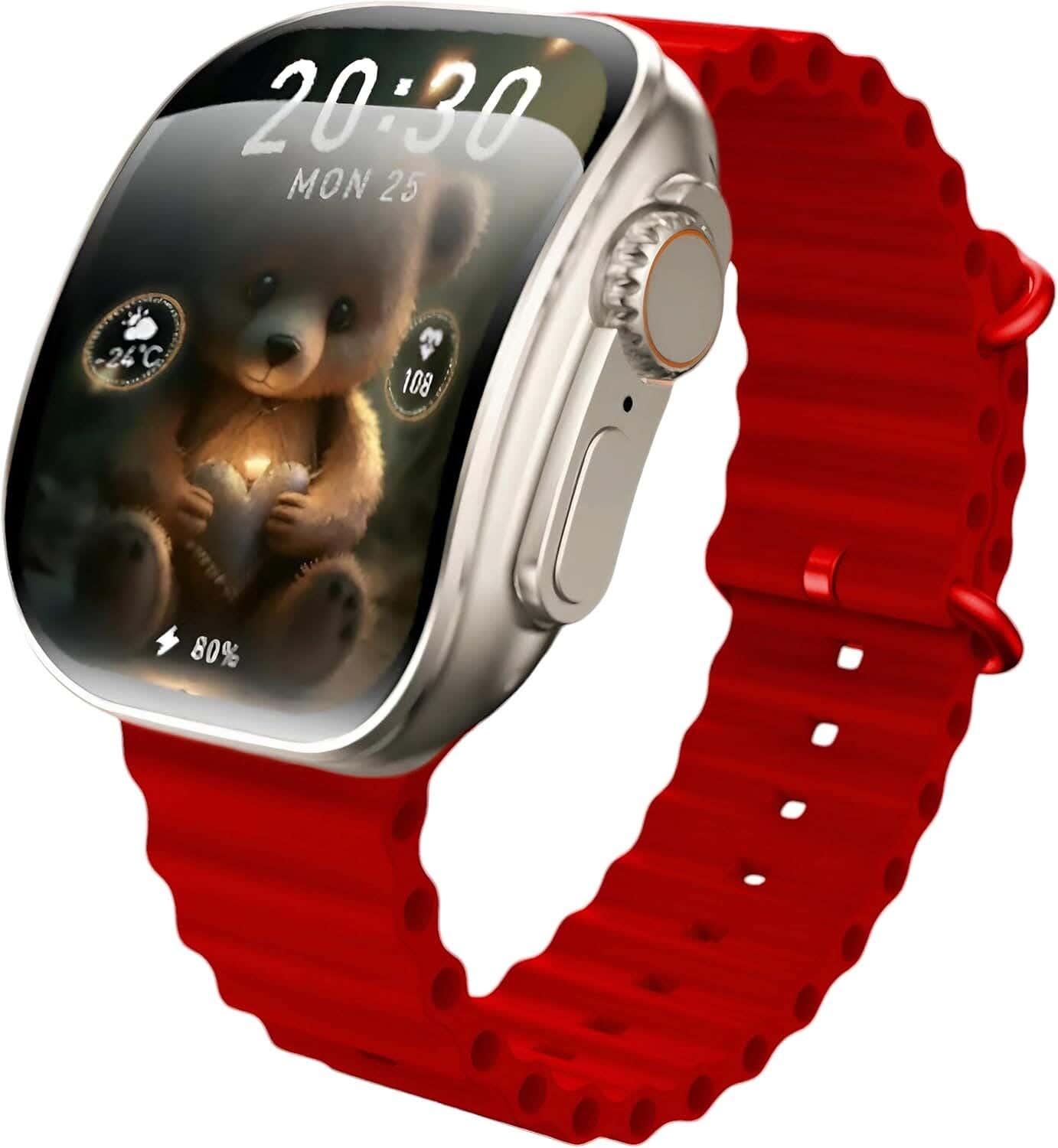 X10 Ultra3 Curved Screen, Smart Watch- Red