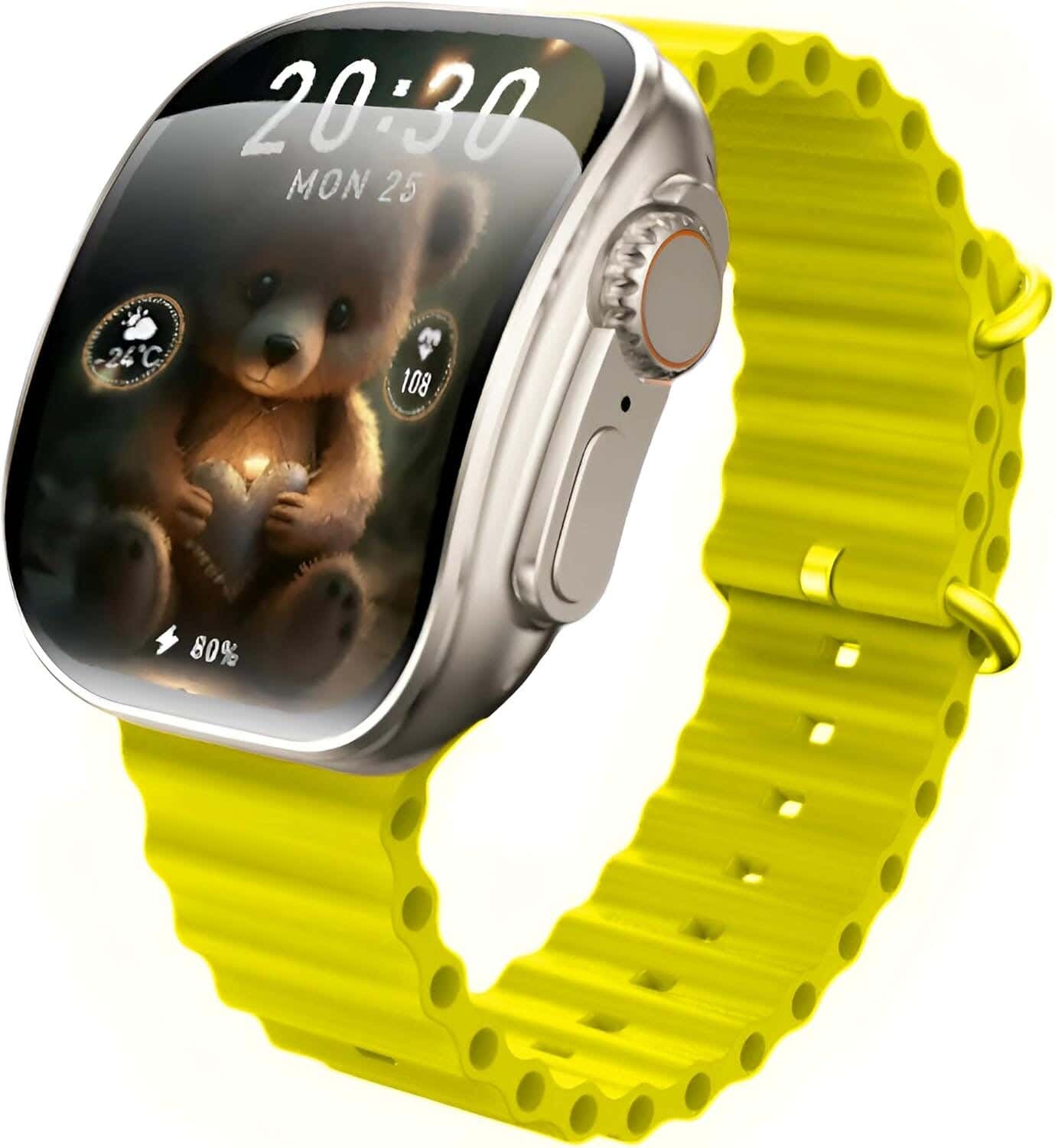 X10 Ultra3 Curved Screen, Smart Watch- Yellow
