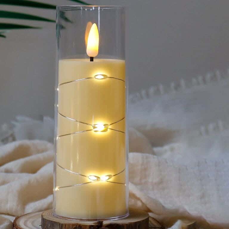 NAGAFA SHOP Electrical Wire Led Lights, 7×7×15 cm - Clear Beige