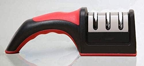 Stainless Steel 3-Stage Manual Knife Sharpener - Black