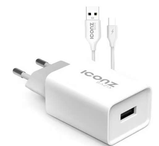 Iconz Xwc04W Wall Charger, 2.1A, With Type-C Cable - White