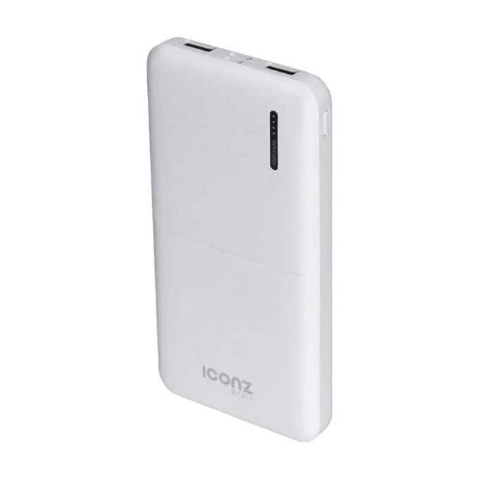 Iconz Basics XPB11CW Power Bank, 10000mAh, 2 Ports - White