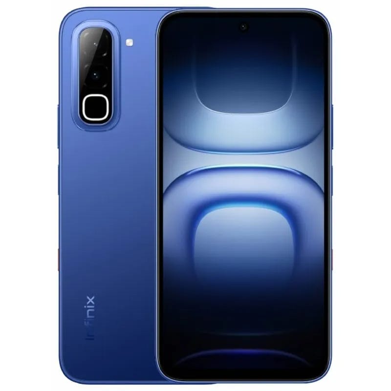 Infinix Hot 70 Smart Mobile Phone, Dual SIM, 128GB, 6GB RAM, 4G Network - Navy Blue
