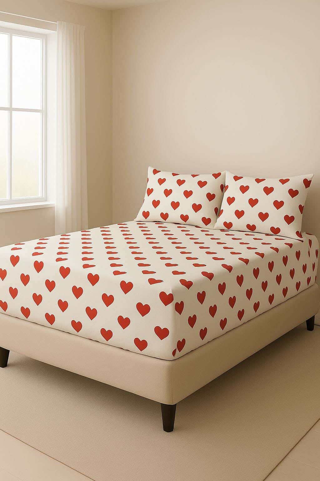 Blended Cotton Bedding Sheet Set,200x200 cm, 3 Pieces, with 2 Pillow Cover - Multicolor