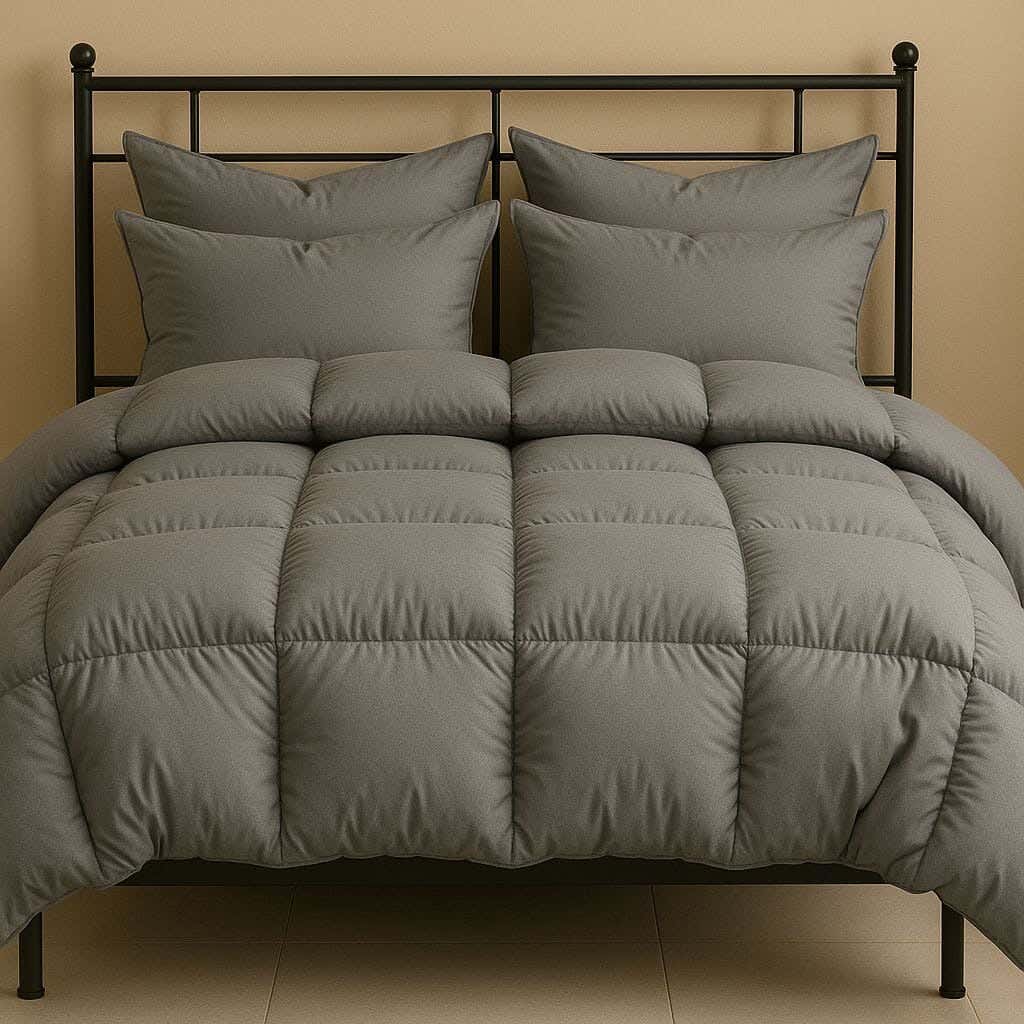 Blended Cotton Bed Quilt,240x220 cm - Grey