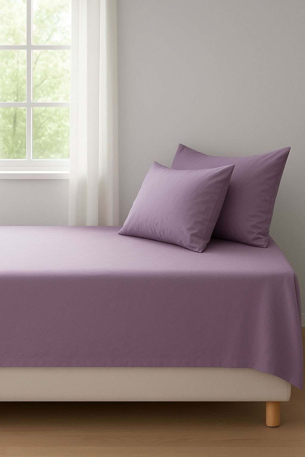 Blended Cotton Bedding Sheet Set,240x240 cm, 3 Pieces - Multicolor