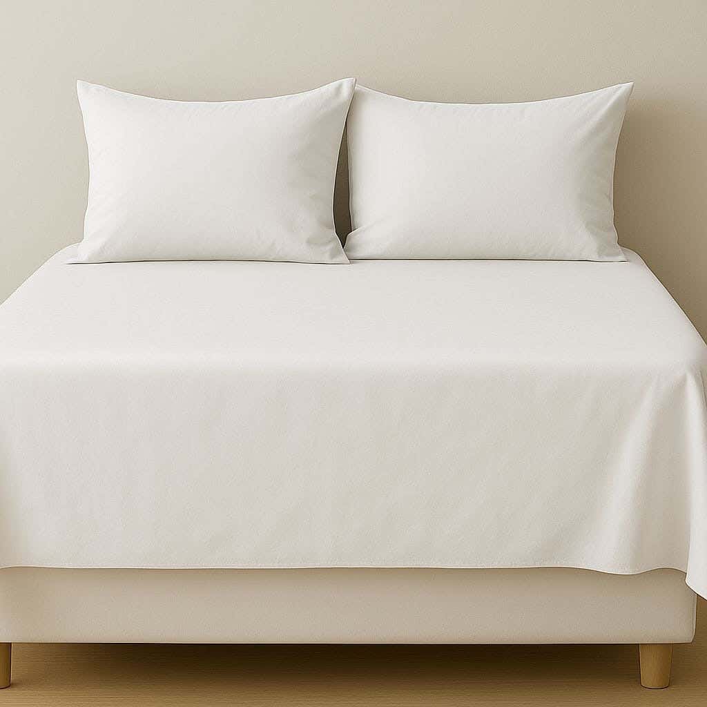 Blended Cotton Bedding Sheet Set,240x280 cm, 3 Pieces - White
