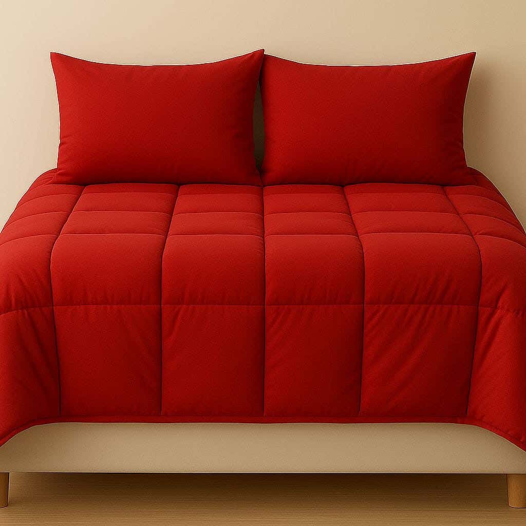 Blended Cotton Quilt Cover,240x220 cm - Red