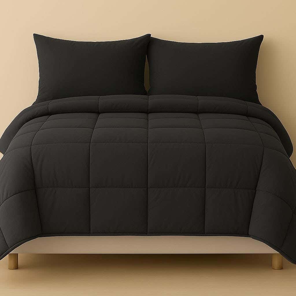 Blended Cotton Quilt Cover,240x220 cm - Black