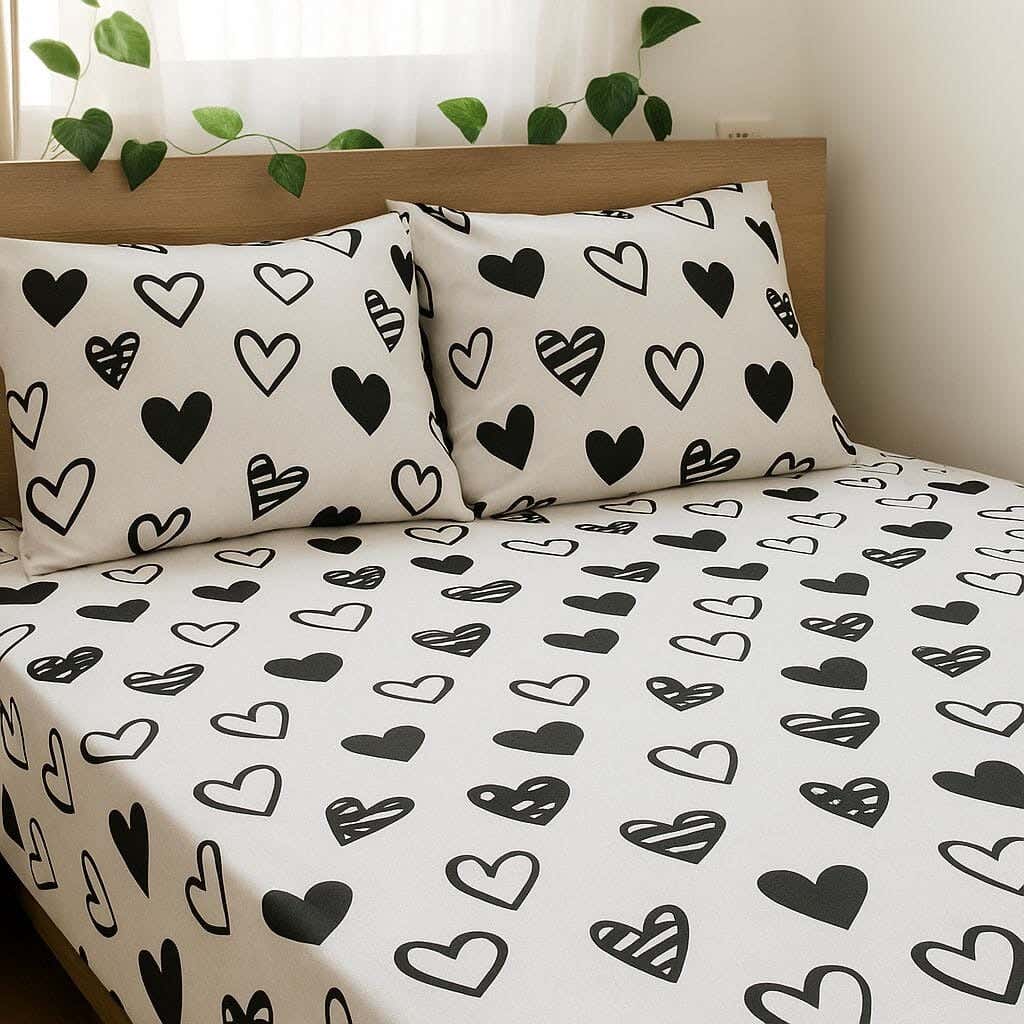 Blended Cotton Bedding Sheet Set,200x160 cm, 3 Pieces - Multicolor