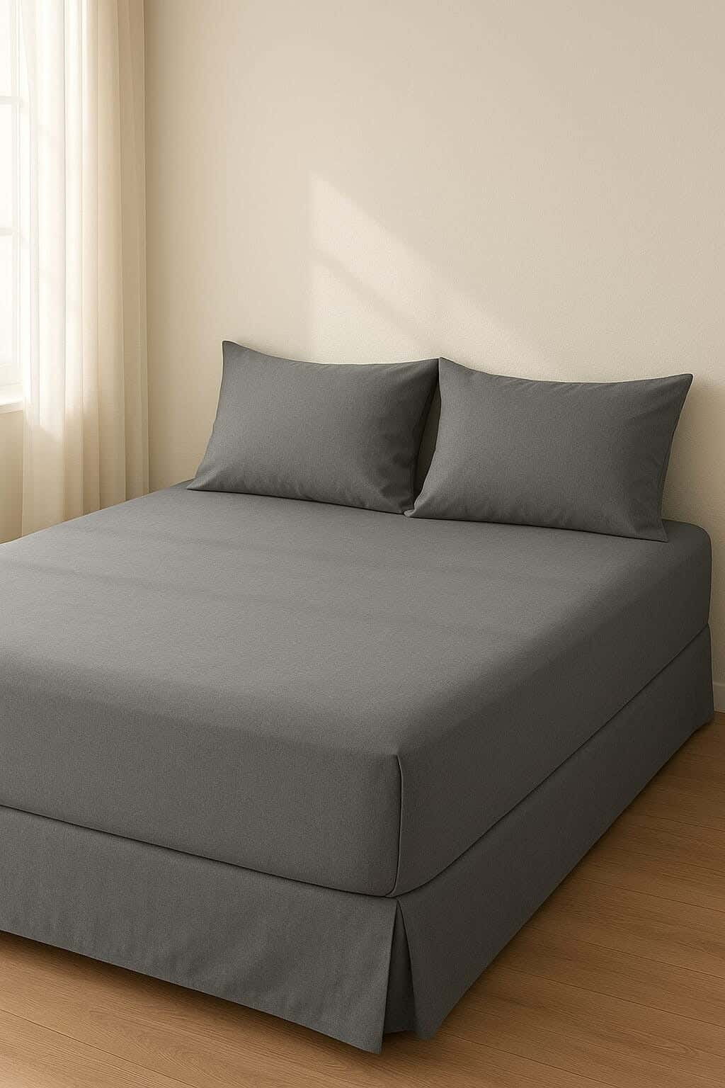 Blended Cotton Bedding Sheet Set,200x160 cm, 3 Pieces - Grey