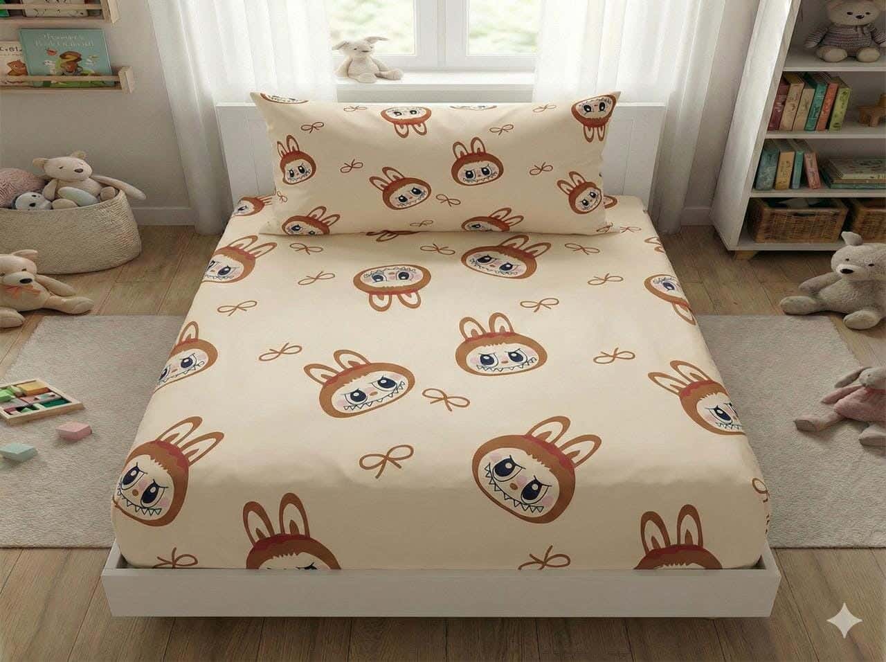 Yarlin Children'S Fitted Sheet Set, Cotton Blend, 2 Pieces, 200X120cm, Labobo Design - Multicolor