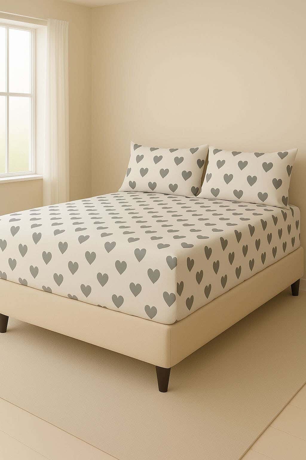 Blended Cotton Bedding Sheet Set,200x160 cm, 3 Pieces - Multicolor