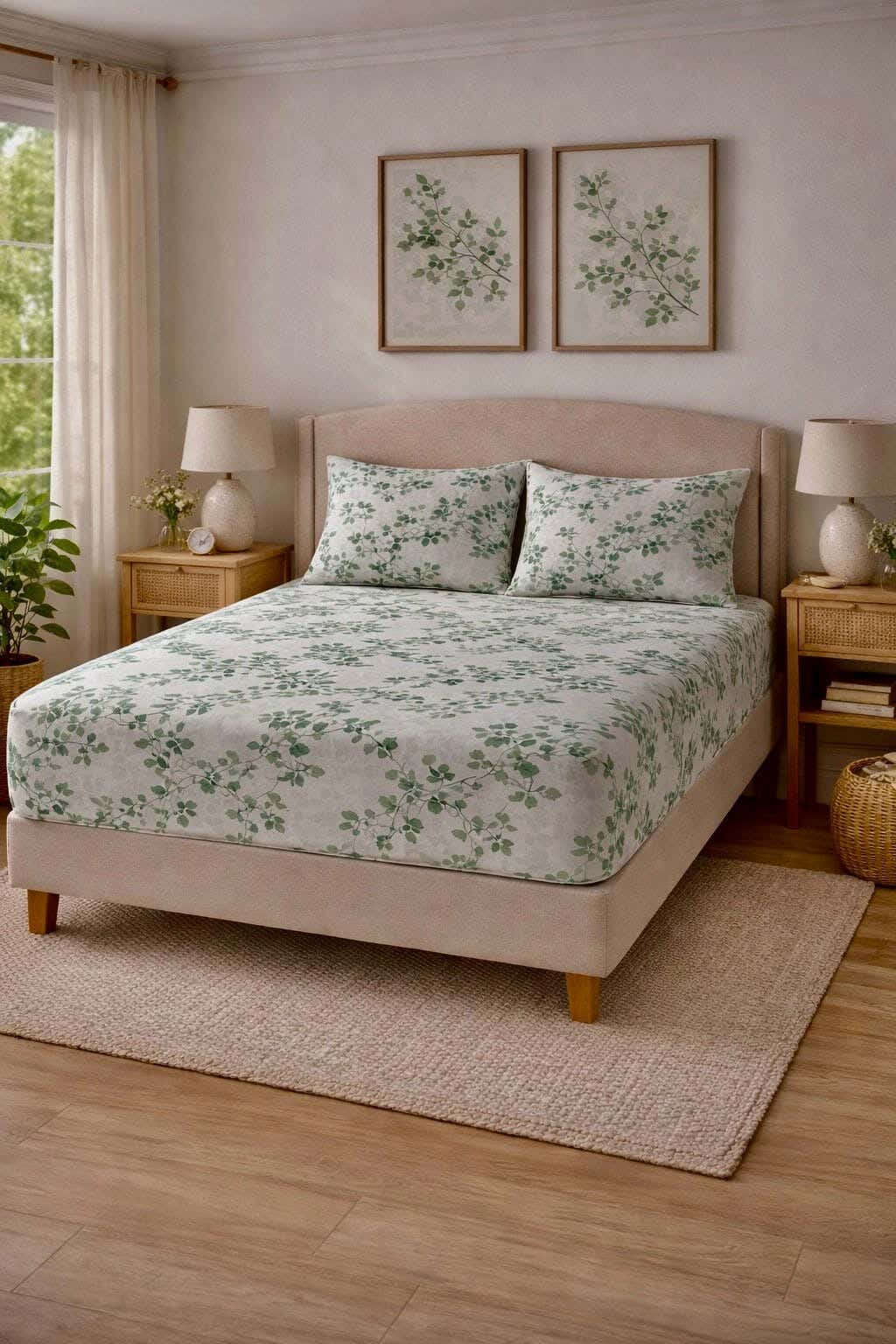 Blended Cotton Bedding Sheet Set,200x180 cm, 3 Pieces - Multicolor