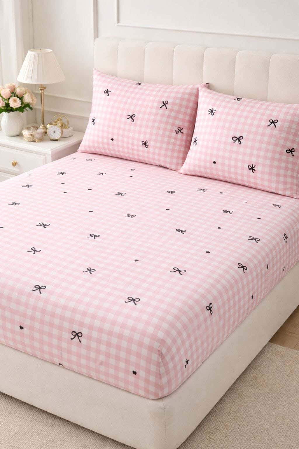 Blended Cotton Bedding Sheet Set,200x180 cm, 3 Pieces - Multicolor