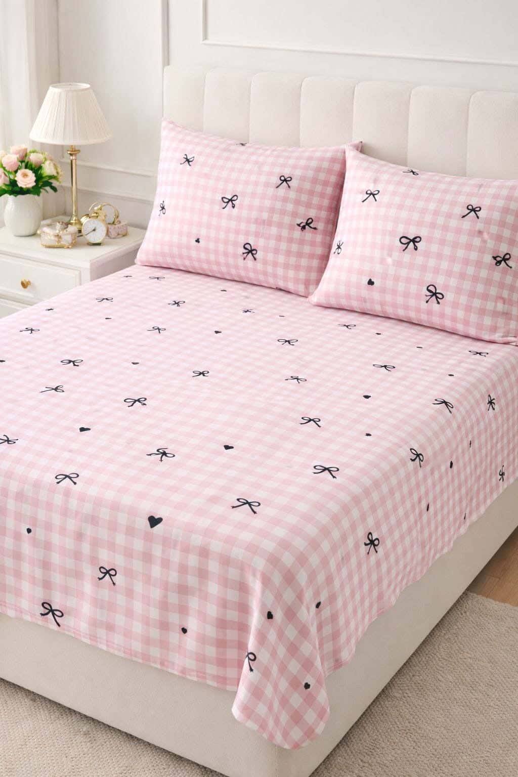 Blended Cotton Bedding Sheet Set,240x280 cm, 3 Pieces - Multicolor
