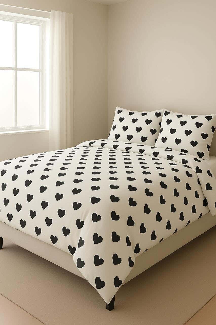 Blended Cotton Bedding Sheet Set,240x260 cm, 3 Pieces - Multicolor