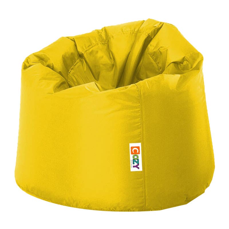 Cozy Round Bean Bag, 75x60x55 cm - Yellow