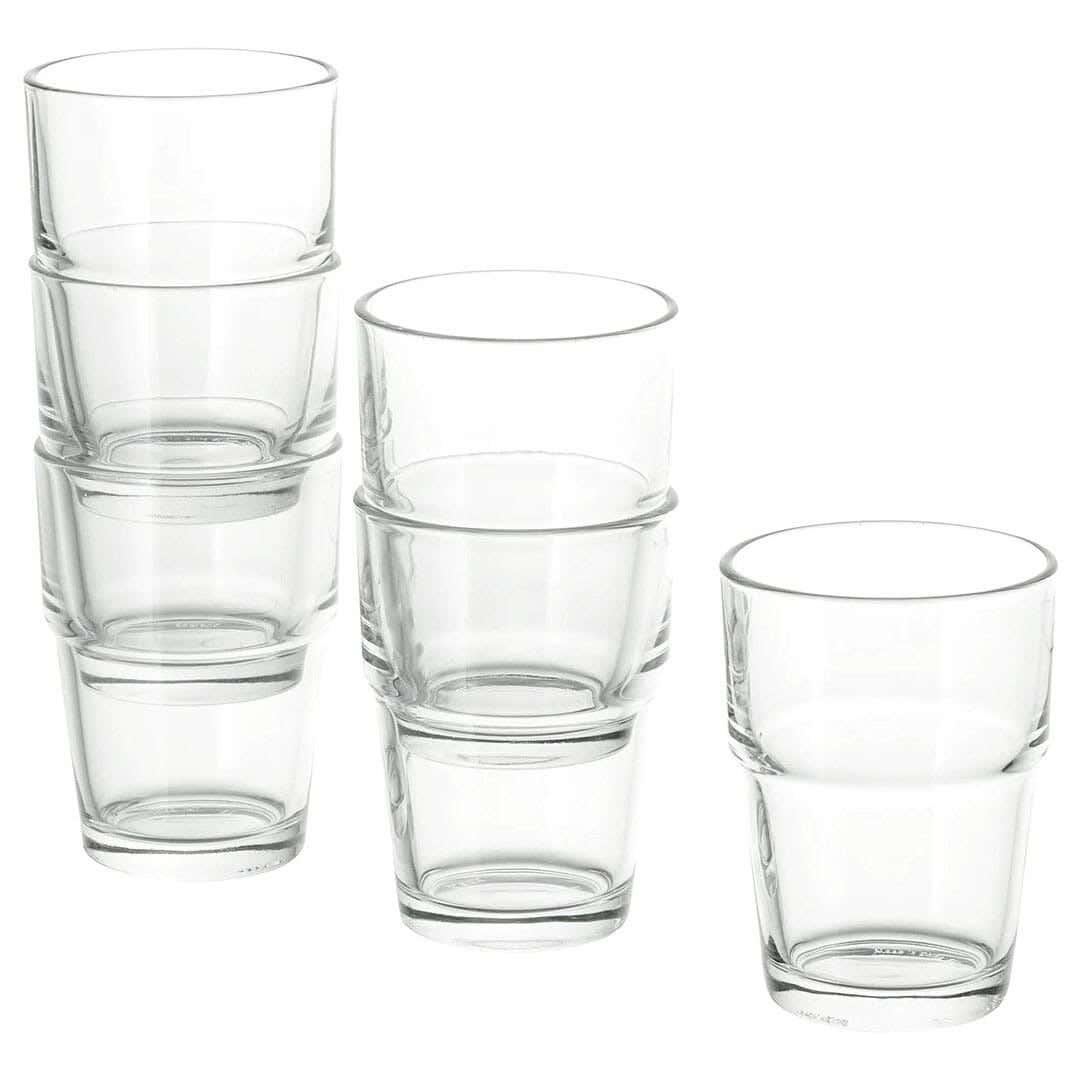 Glass cup set, 6 pieces, 170 ml - Clear