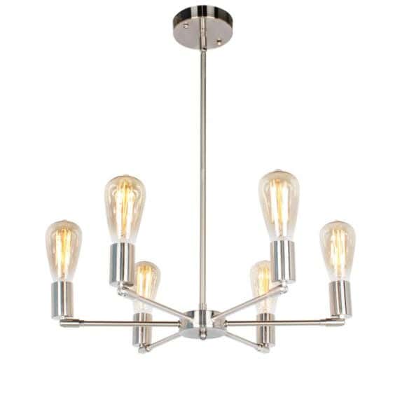 Steel Modern Chandelier, 32×80 cm - Silver