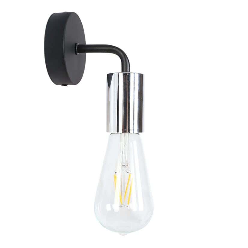 Steel Modern Wall Light Hanging, 16×10 cm - Black Silver