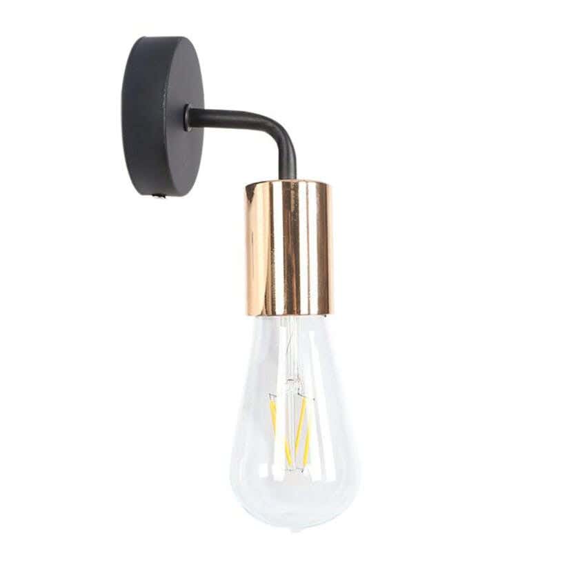 Steel Modern Wall Light Hanging, 16×10 cm - Black Gold