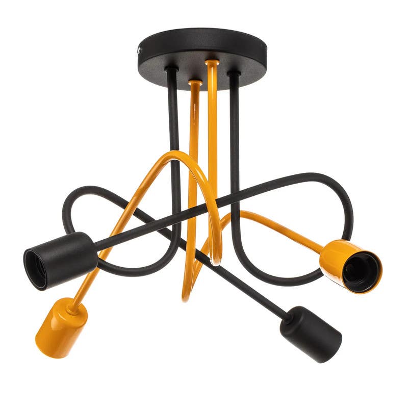 Ceiling chandelier, 4 bulbs, 35x60 cm - multi-colored
