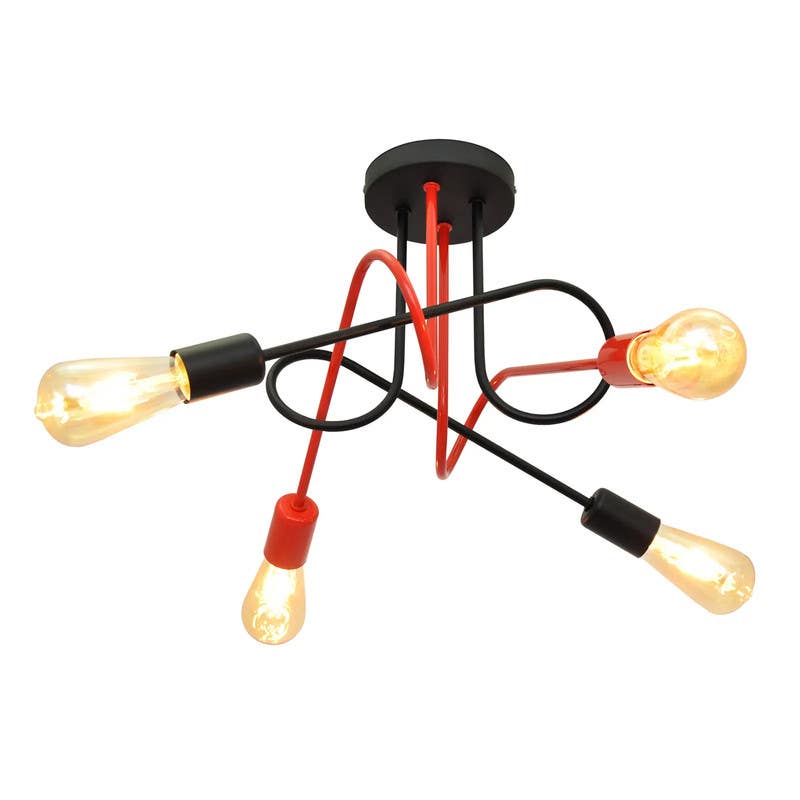 Ceiling chandelier, 4 bulbs, 35x60 cm - multi-colored
