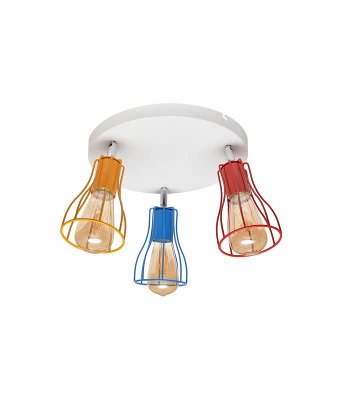 Ceiling chandelier, 3 bulbs, 20x24 cm - multi-colored