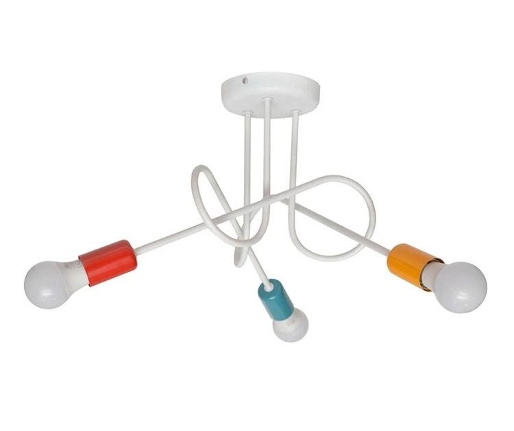 Ceiling chandelier, 3 bulbs, 35x46 cm - multi-colored