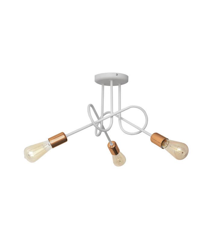 Ceiling chandelier, 3 lights, 35x46 cm - white gold