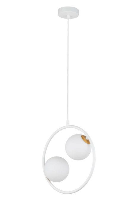 Ceiling chandelier, 2 bulbs, 33x120 cm - white gold