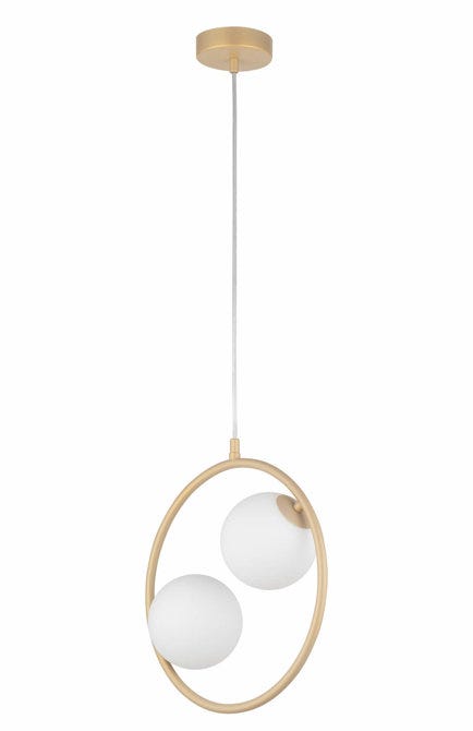 Ceiling chandelier, 2 lights, 33x120 cm - white gold