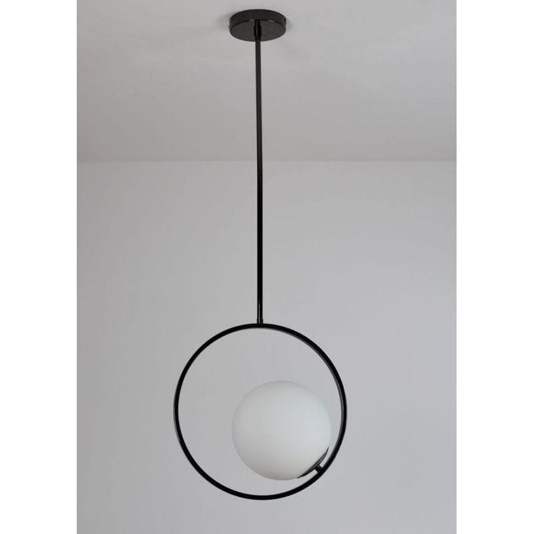 Ceiling chandelier, 1 bulb, 50x50 cm - black white