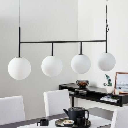 Steel Modern Chandelier, 160×22×40 cm - Black White