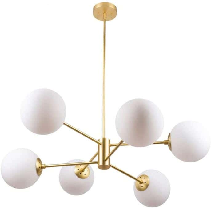 Steel Modern Chandelier, 55.5×40.5 cm - White Gold